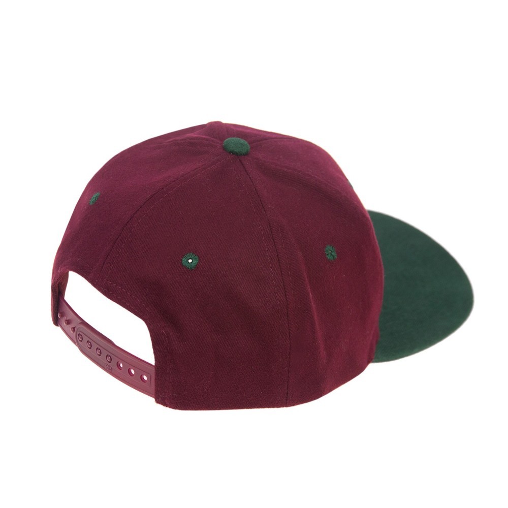 Wholesale Adjustable Baseball Caps in Red with Green BIll (SKU 2324185