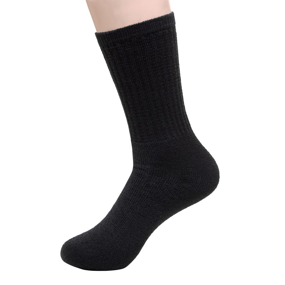 Wholesale Men's Crew Cut Athletic Socks Black, 1013, 4 Pack