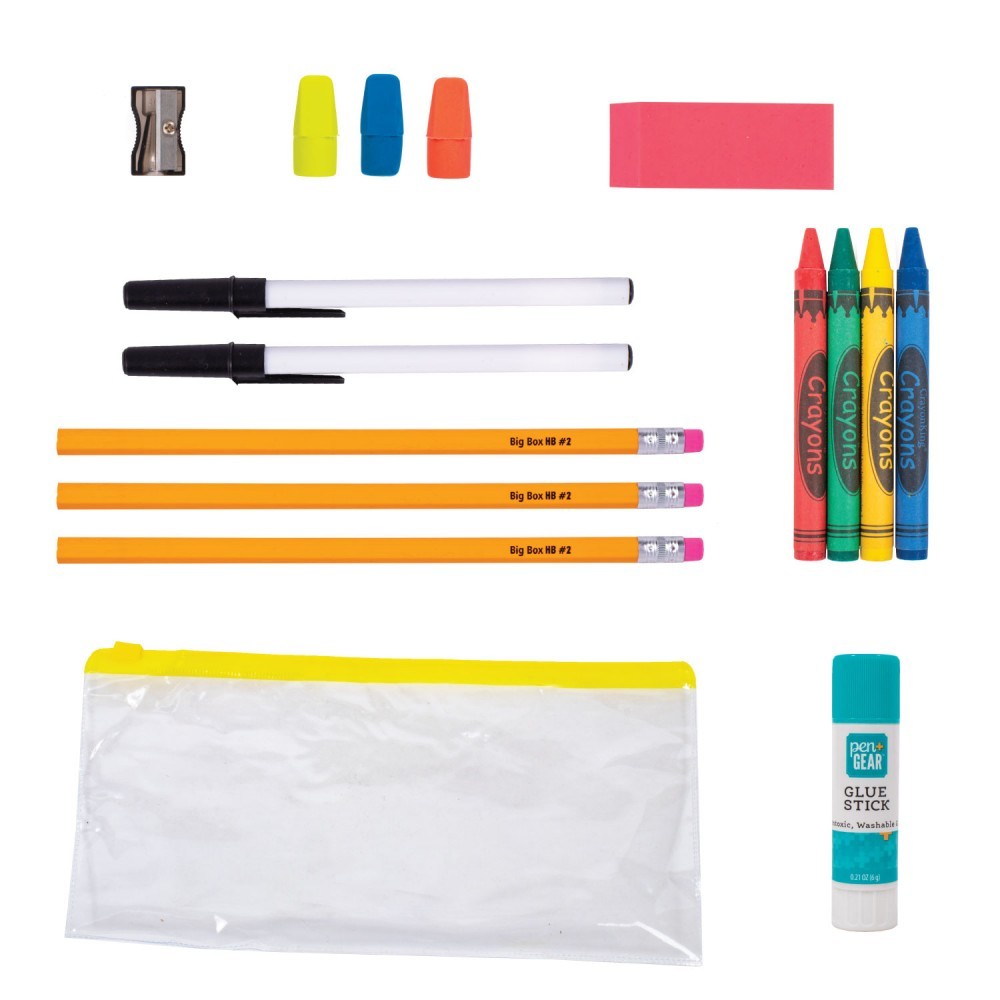 Elementary School Supplies Pouch Kit 48 Count, 9 Piece, Prefilled