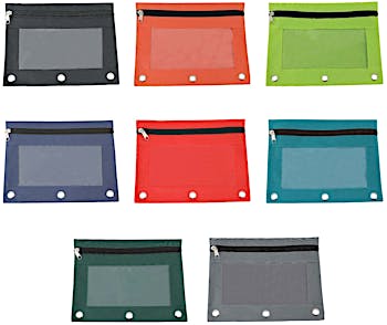 Pencil Pouch for 3 Ring Binder, Binder Pouches with Zipper Bulk, Pen Holder  Case with Clear Window School Class Office Organizers, 2 Pack 