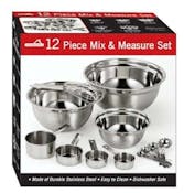 Stainless Steel Mix & Measure Sets - 12 Piece