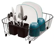 Dish Rack Sets with Cutlery Holder, Black