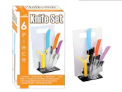 6-Piece Knife Sets with Cutting Board and Stand