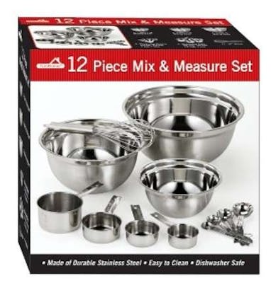 Stainless Steel Mix &amp; Measure Sets - 12 Piece