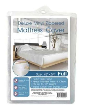 Heavy Duty Zippered Mattress Covers - Full, White