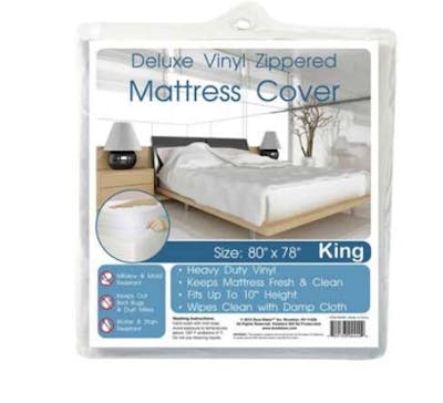 Heavy Duty Zippered Mattress Covers - King, White
