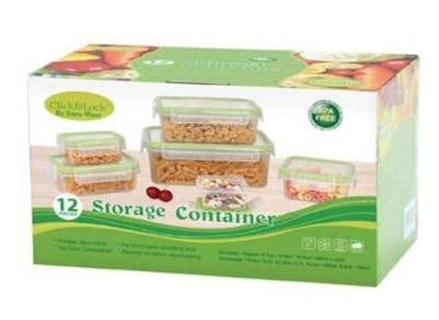 Click &amp; Lock Storage Containers - 12Pc, Assorted Sizes