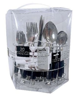 Stainless Steel Flatware Sets with Caddy - 20 Pc.