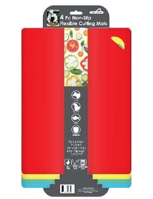 4 Pc Non Slip Flexible Cutting Mats - Assorted Colors