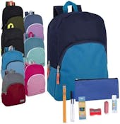 School Supply Kits in 15" Backpack - 10 Pieces, Assorted