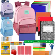 Two Tone Backpacks with 45-Piece School Supply Kits