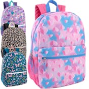 17" Printed Backpacks for Girls, Assorted