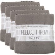 Fleece Throw Blankets - Grey, 50" x 60"
