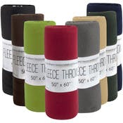 Fleece Blankets - Assorted Colors, 50" x 60"