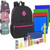 Girls' School Supply Kits in 19" Backpacks - 26 Pieces