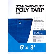 Blue Weatherproof Tarps - 6' x 8', Poly