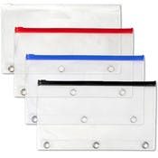 Pencil Case - 3 Ring Reinforced, Clear, Zipper Closure
