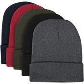 Adult Cuffed Knit Beanies - Assorted Colors