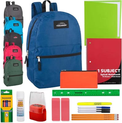 Middle School Supply Kits in 17" Backpack - 16 Pieces