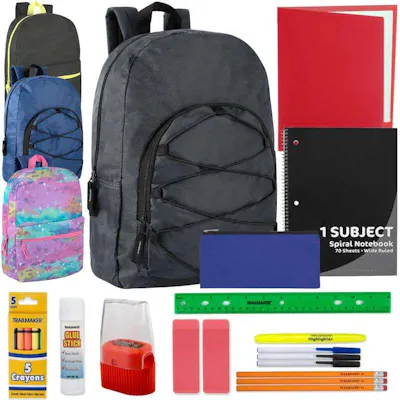 18" Backpack and 20-Piece School Supply Kit