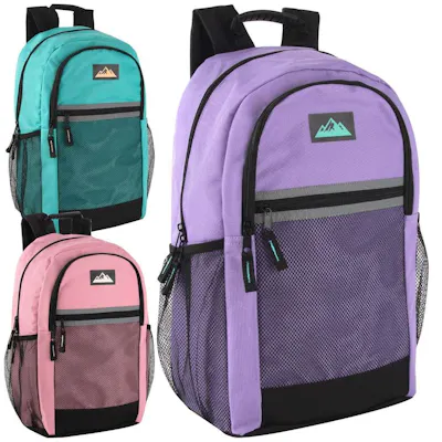 18" Multi-Pocket Reflective Backpacks - Assorted Colors