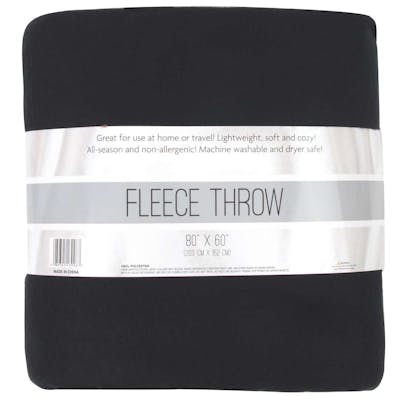 Twin Fleece Blankets - Black 80" x 60"