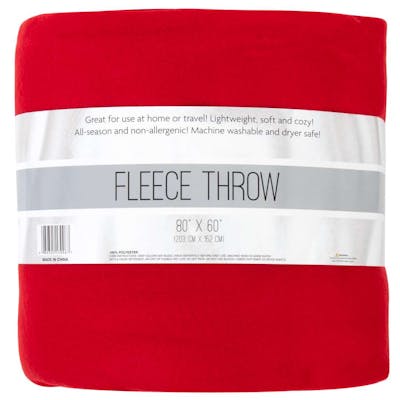 Twin Fleece Blankets Red - 80" x 60"