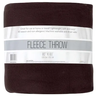 Twin Fleece Blankets - Brown 80" x 60"