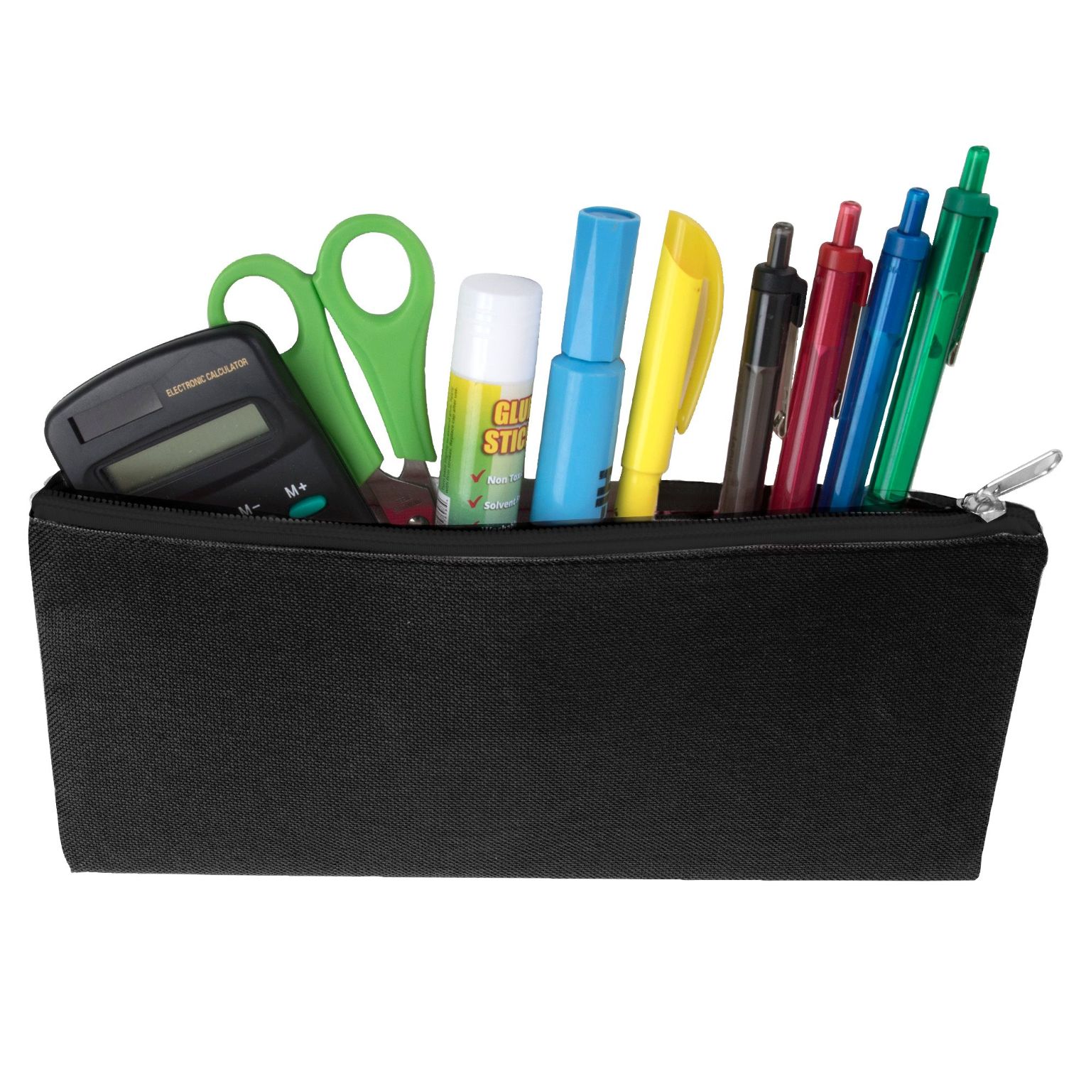 Wholesale Pencil Pouches - Polyester, Zipper, Black - DollarDays