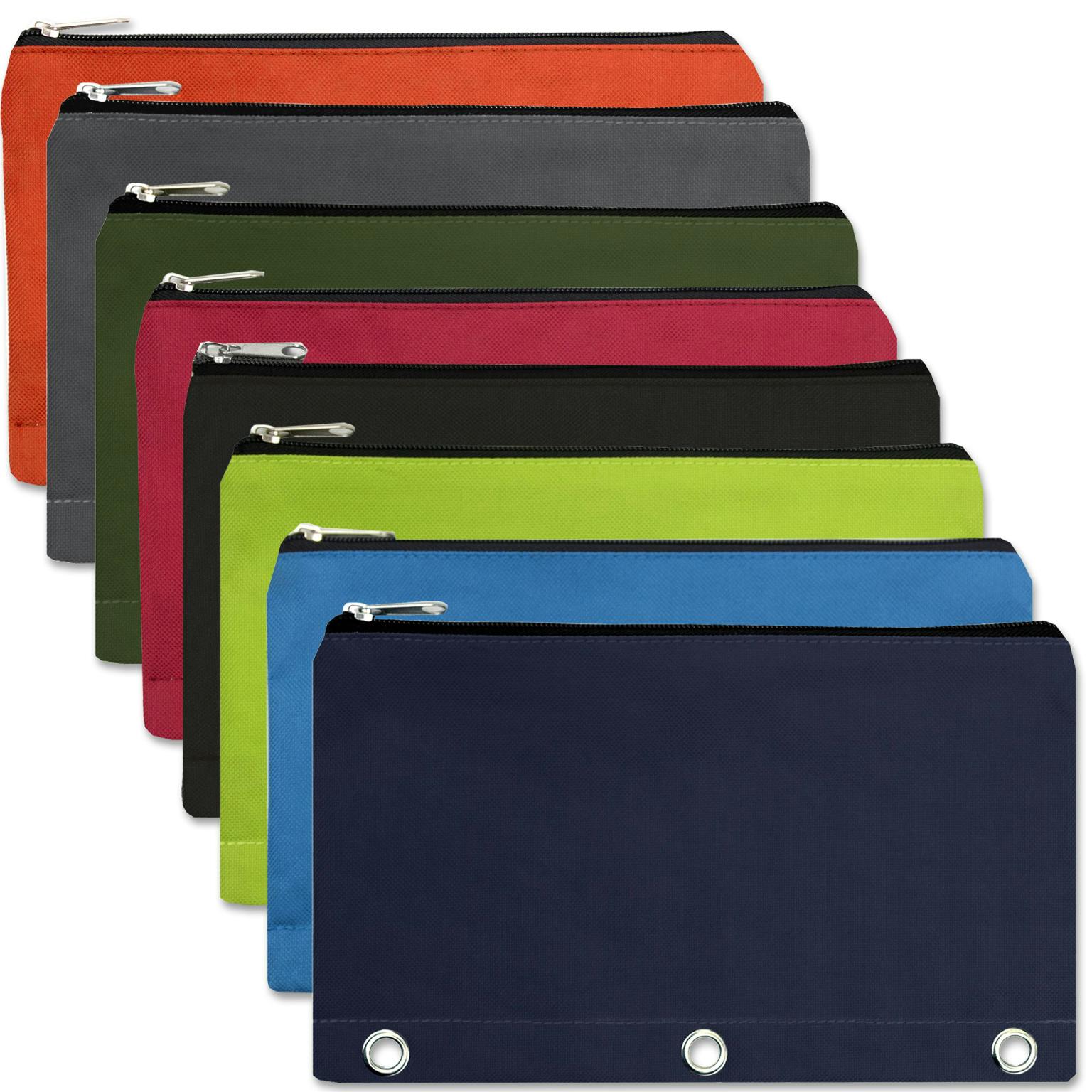 Wholesale 3 Ring Binder Pencil Case 8 Color Assortment (SKU 1981537