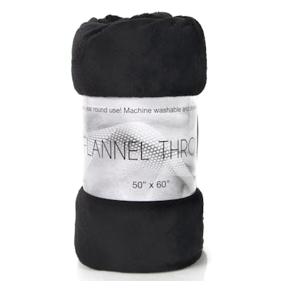 Flannel Throw Blankets - Black, 50" x 60"