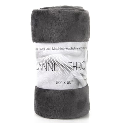 Flannel Throw Blankets - Grey, 50" x 60"