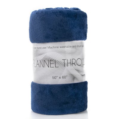 Flannel Throw Blankets - Navy, 50" x 60"