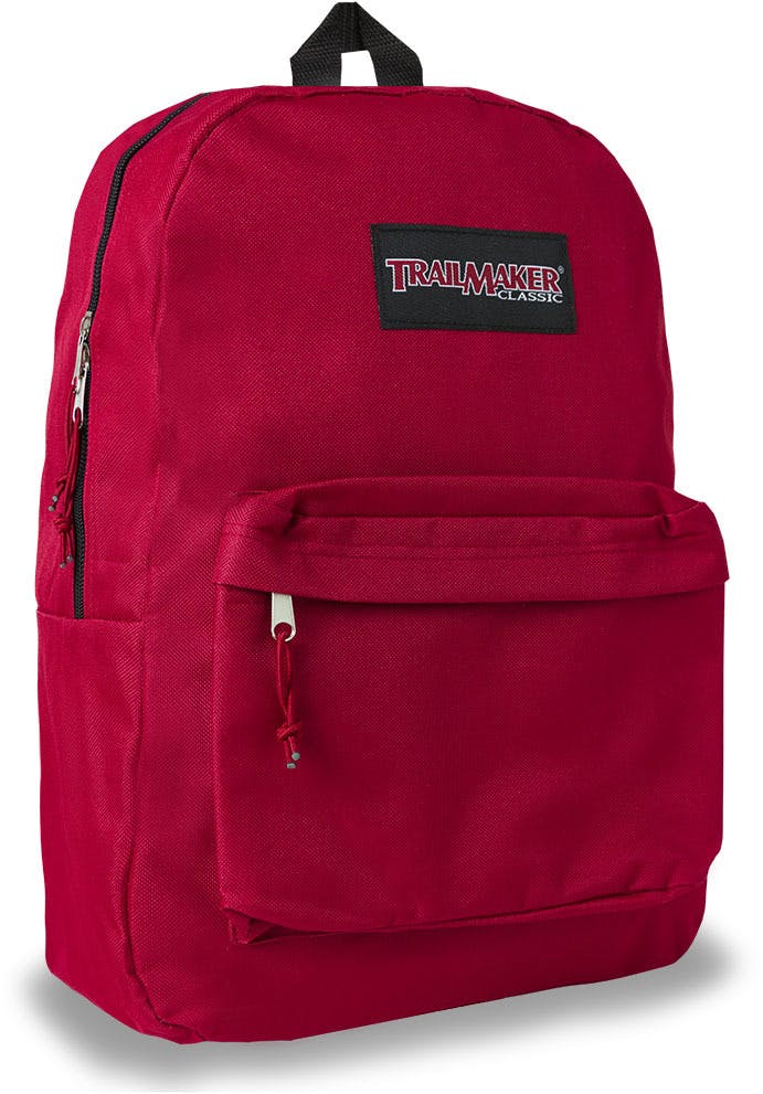 Wholesale Trailmaker 17 Inch Classic Backpack Red (SKU 1860159