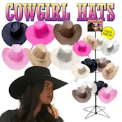Ladies Cowgirl Hats, Assorted Colors