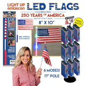LED Light-Up American Flags- 8" x 10"