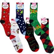 Christmas Crew Socks Display - Assorted, 180 Piece