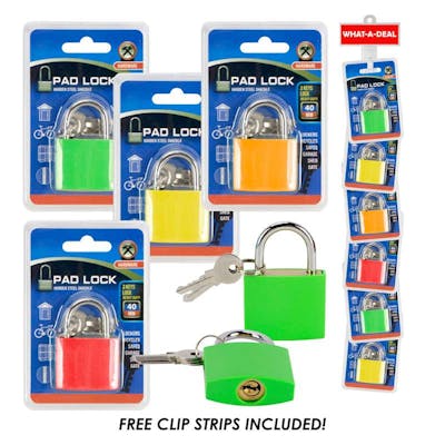 Padlock with Keys, 40MM - Assorted
