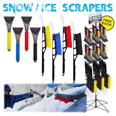Ice Scrapers and Snow Brushes - Assorted