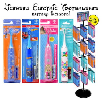 Assorted Licensed Battery-Operated Toothbrushes with Display - 96 Piece