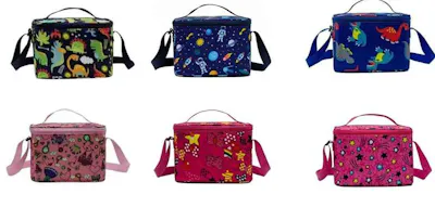 Kids Insulated Lunch Bags, Assorted Colors