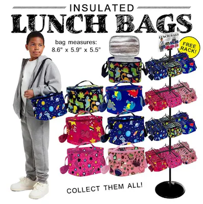 Insulated Kids Lunch Bags, Assorted Colors