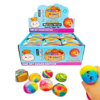 Rainbow Color Squishy Dumpling Buns - 3.4"