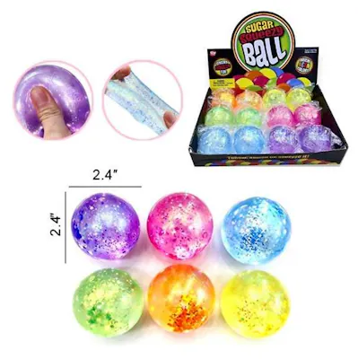 Glitter Ball Squishy Toys - 2.5"