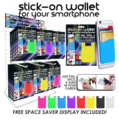 Stick On Phone Wallets - Assorted Colors