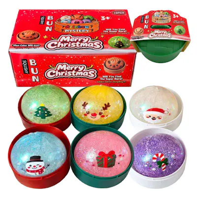 Squishy Christmas Glitter Dumpling, Assorted - 3.3"