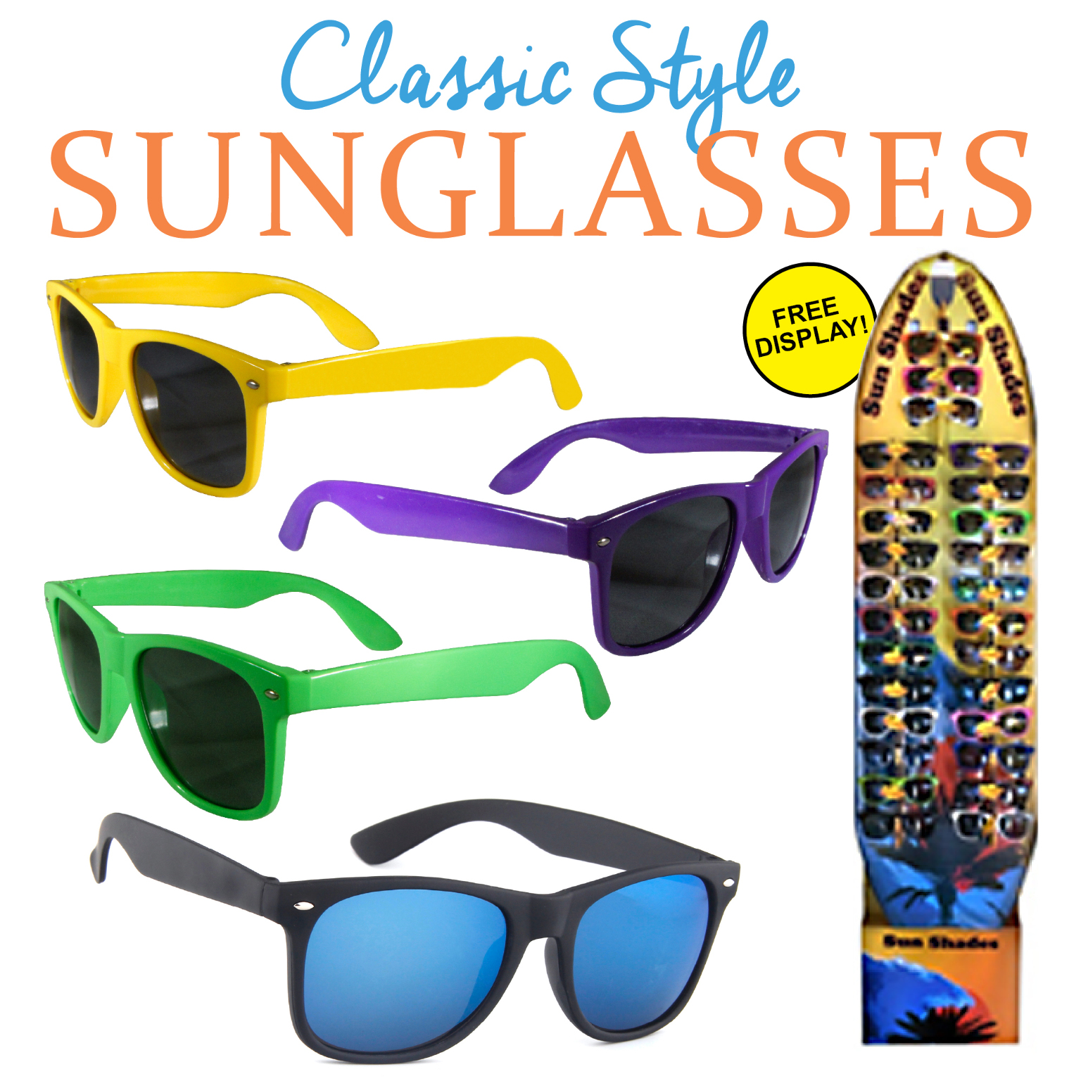 Wholesale Classic Wayfarer Sunglasses Assorted Colors Sku 2357211 Dollardays