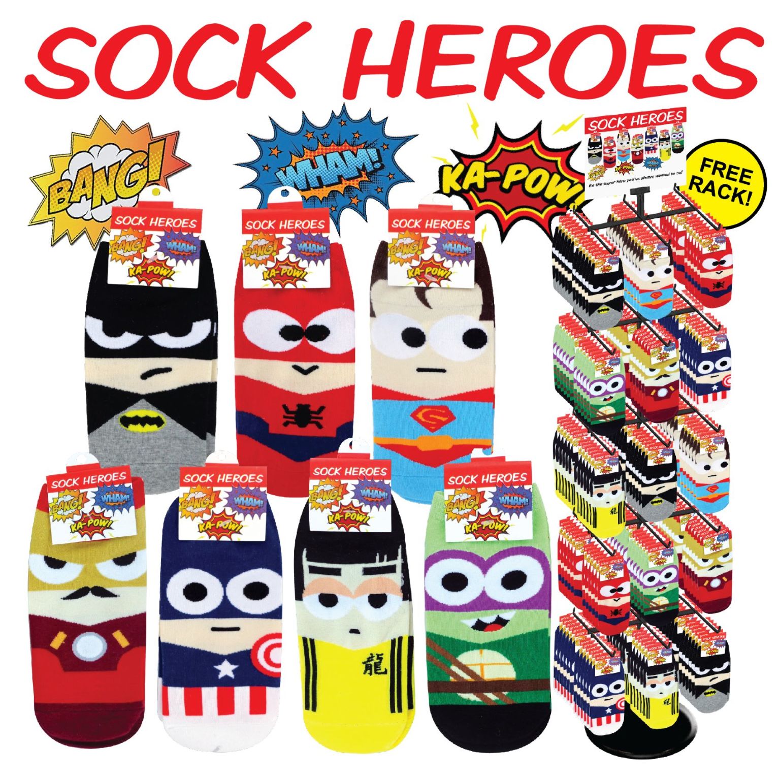 Bulk Superhero Socks in Assorted Designs - 288 Pairs