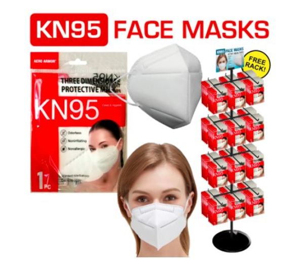 Bulk KN95 Face Masks in White with Display