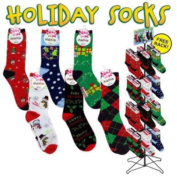 Wholesale 180 Piece Christmas Crew Socks Display  DollarDays